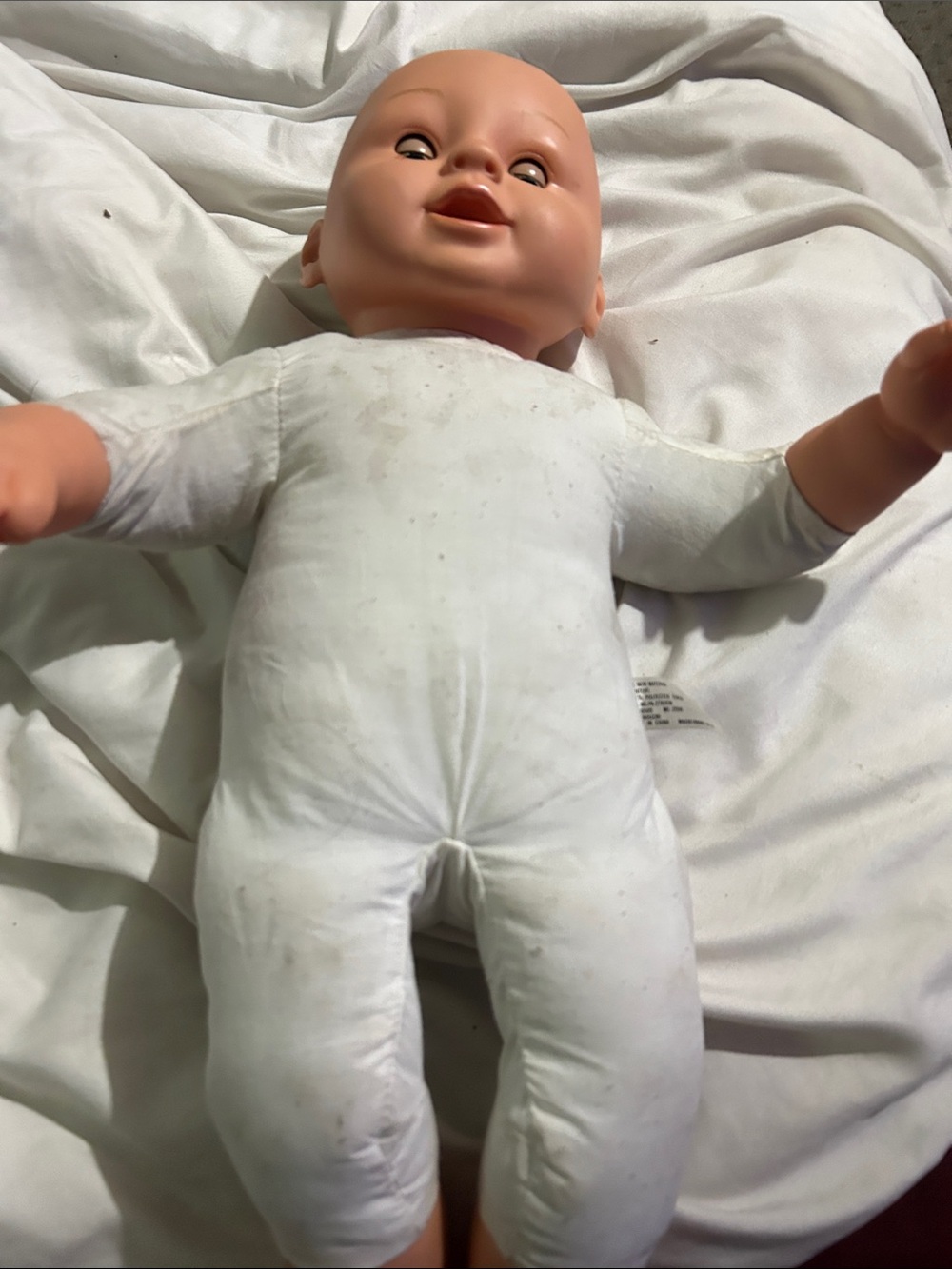 Kids One-Piece Doll Bodysuit in White - Unbranded